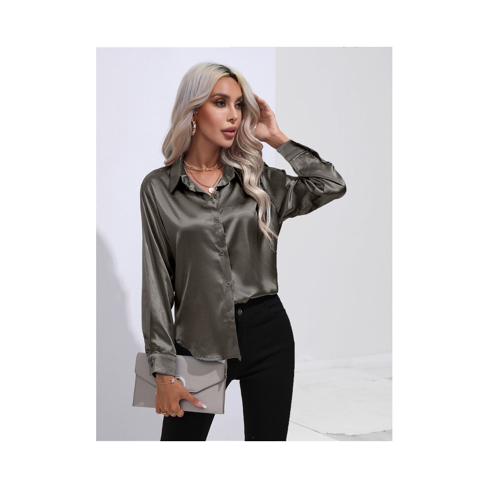 Maxpower (16, M) Blouses For Women Plus Size.blouses For Women Dressy Casual Plus Size Women's Blouse Satin Silk Blusas De Mujer Tendencia