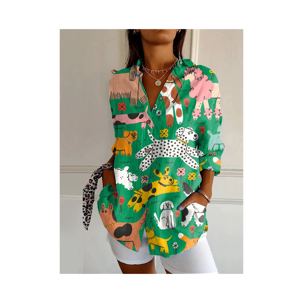 Maxpower (Yk1865, Xxxl) New Women's Long Shirt Summer European And American Trendy Half-Sleeved Shirt Tiger Pattern Printed 3D Shirt