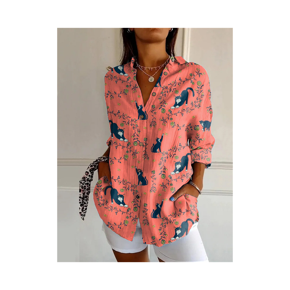 Maxpower (Yk1868, Xxxl) New Women's Long Shirt Summer European And American Trendy Half-Sleeved Shirt Tiger Pattern Printed 3D Shirt