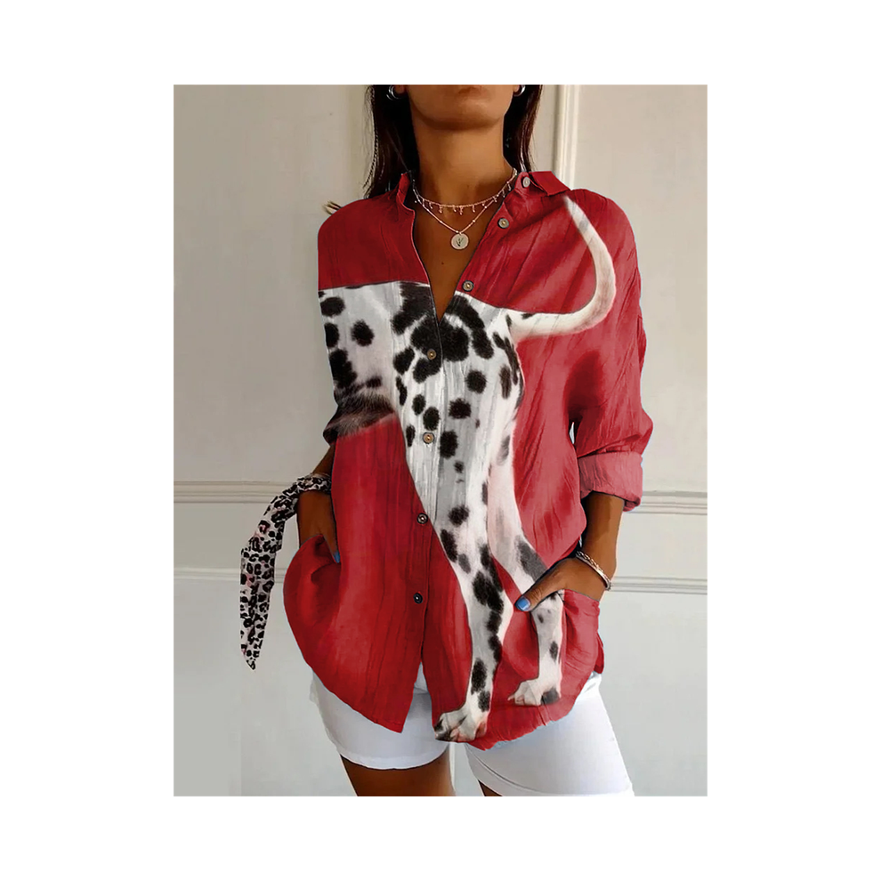 Maxpower (Yk1881, Xxxl) New Women's Long Shirt Summer European And American Trendy Half-Sleeved Shirt Tiger Pattern Printed 3D Shirt