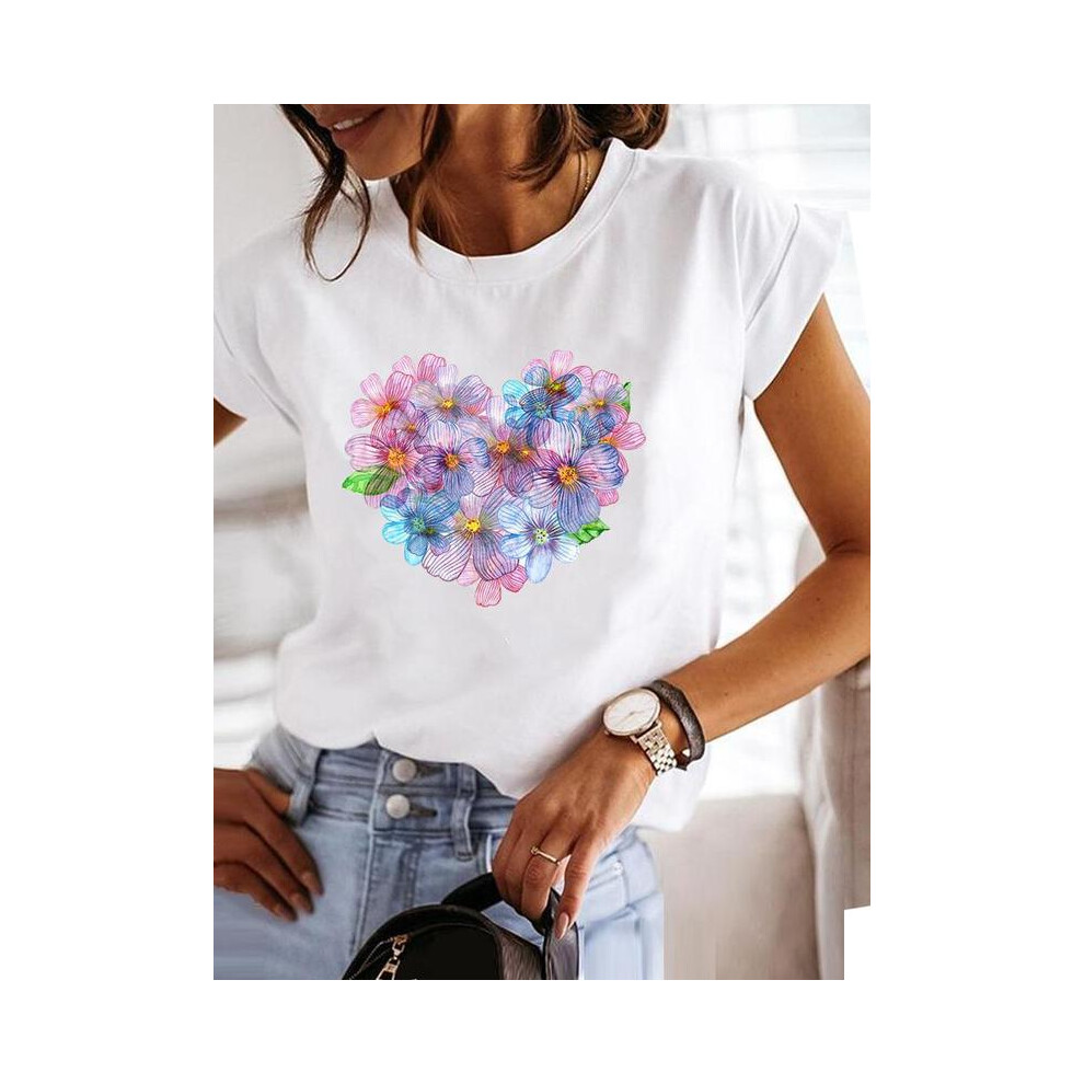 (MGQ29466, L) Love Style Trend Cute 90s Short Sleeve Print T Shirt Clothing Tee Women Graphic T-shirt Summer Clothes Fashion Female Top