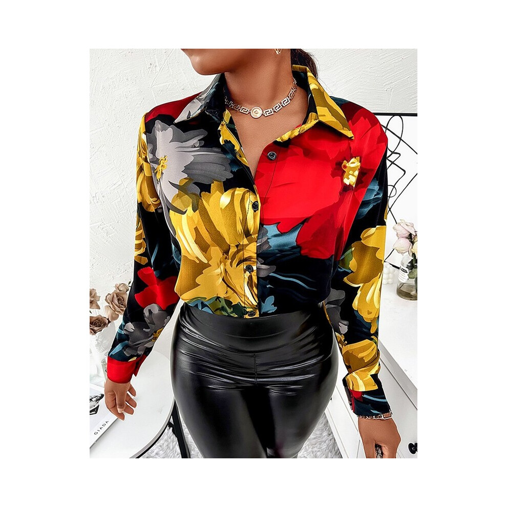 (2, L) Vintage Blouse Shirt Tops Elegant Long Sleeve Loose Womens Blouses Camisas De Mujer Spring Autumn Streetwear Women Clothes