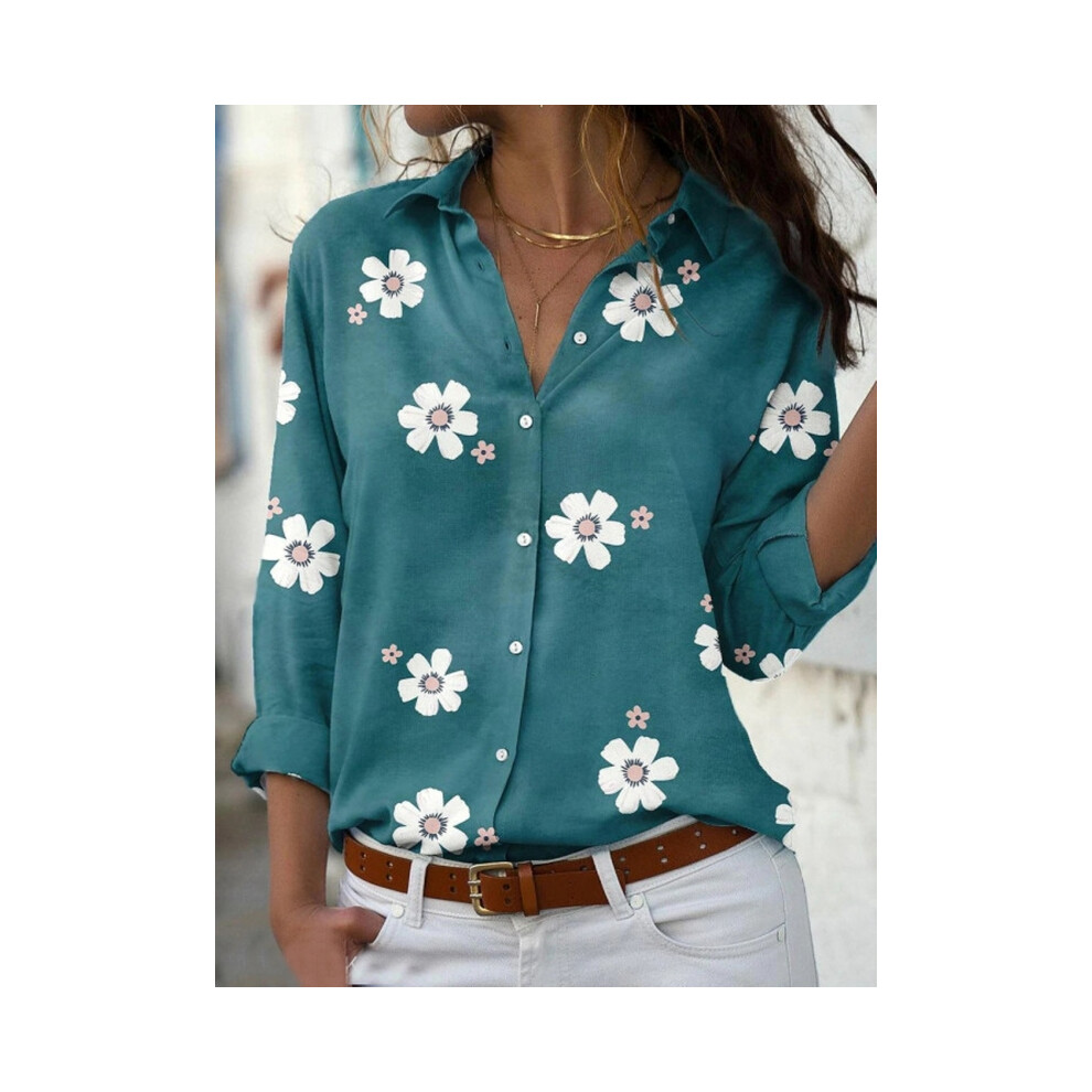 Maxpower (Green, 5XL) Elegant Women Shirt Fashion Casual Shirt Ladies Long Sleeve Loose Top