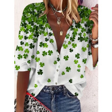 (AH218, 6XL) Women's shirt casual loose soft comfortable button lapel fashion shirt sun shade breathable women's slim shirt plus size
