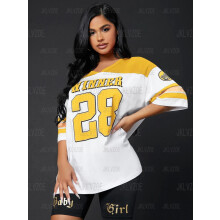 (wjr903055, M) Summer Women Tshirt Winner 28 Couple Tee Breathable Football Jersey High Quanlity Tops Oversized Casual V-neck Tshirt Streetwear