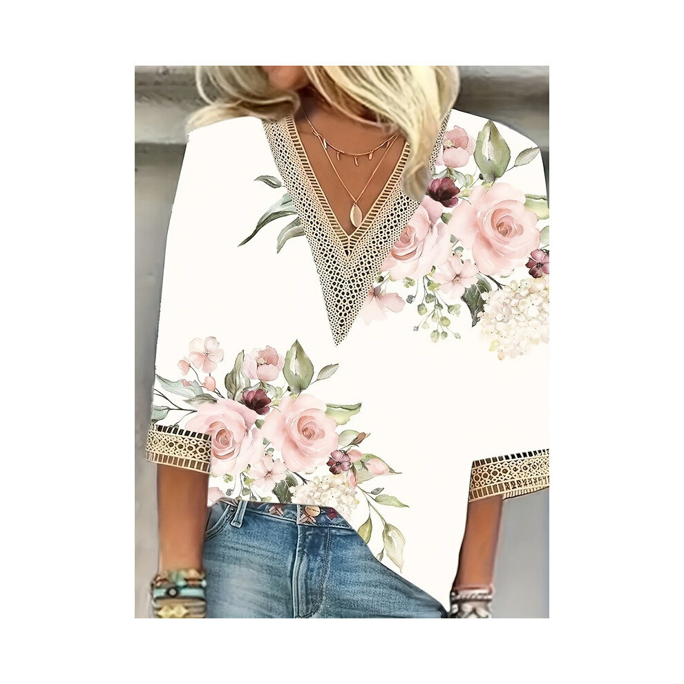 (Skin Color, 1XL) Plus Size Temperament Loose Woman Shirt Fashion Casual Blouse Elegant Long Sleeve Woman Shirt Holiday Weekend Top
