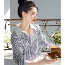 (black, L) Beautiful Red Striped Polo Shirts Spring Autumn New Long Sleeve Loose Youth All-match Fashion Blouse Sweet Korean Women Clothing