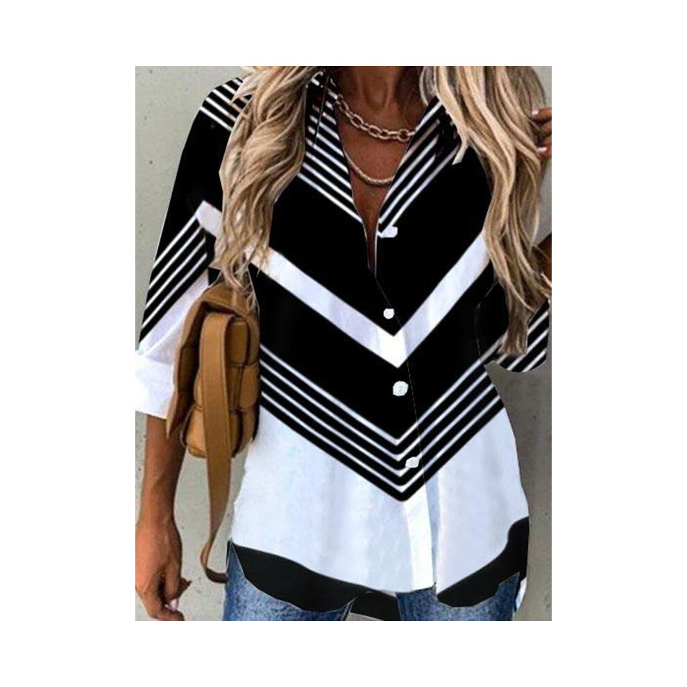 Maxpower (Black, 5XL) Spring And Autumn Women's Shirts Loose Fashion Large Size Shirts Women's Casual Long Sleeve Ladies Tops