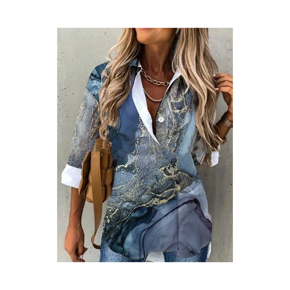 Maxpower (Dark Grey, Xl) Spring And Autumn Women's Shirts Loose Fashion Large Size Shirts Women's Casual Long Sleeve Ladies Tops