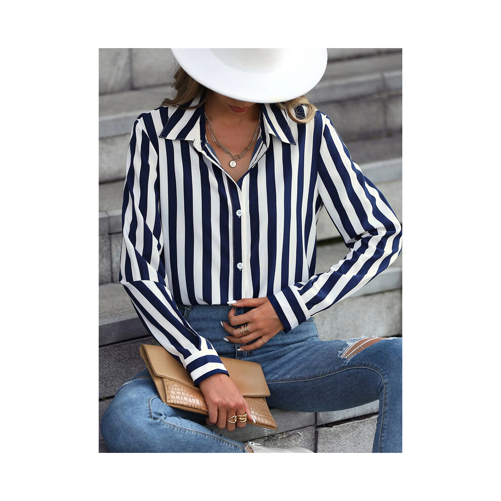 (B25SLTH249913011, XL) Fashion Luxury Women's Shirts French Texture Printing Women's Shirts Spring And Autumn Long-sleeved Women Business Office Shirt-image-OPC-PG8YYZC-NEW