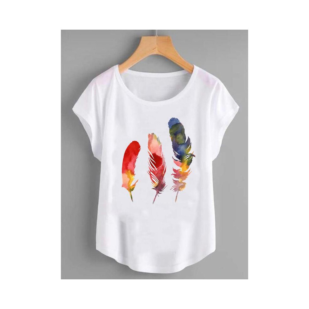 (FYA30218, XXXL) Fashion Shirt Female Flower 90s Cute Trend Graphic T Top Women Print Summer T-shirts Clothing Short Sleeve Cartoon Tee T-Shirt