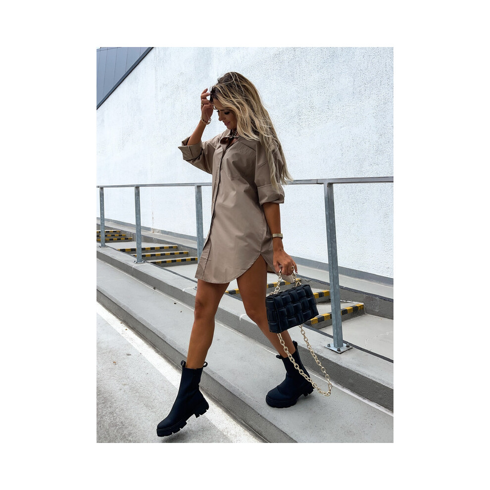 (Khaki, XL) Women Korean Fashion Casual White Shirts Tops 2022 Spring Summer Oversized Blouses Female Plain Loose Shirts Daily Streetwear
