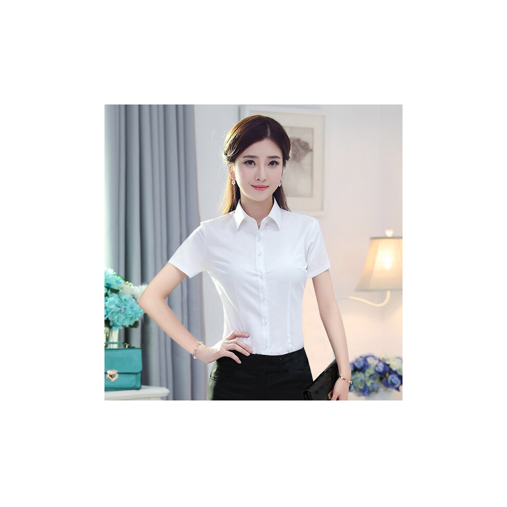 Maxpower (T0033white, Xl) Korean Fashion White Shirt Women's Cotton Blended Ladies Shirt Long Sleeve Top Autumn Student Shirt Basic Women's Top