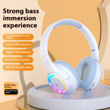 (Blue) 2025 new Bluetooth headset headset wireless plug-in card noise-cancelling e-sports game ultra-long battery life luminous mobile phone