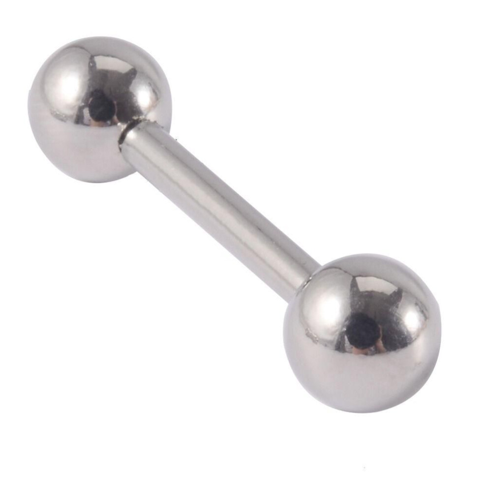 (2x14x6MM) Stud Stainless Steel Dumbbell Tongue Nail Large Size Tongue Nail Piercing Jewelry Tongue Ring
