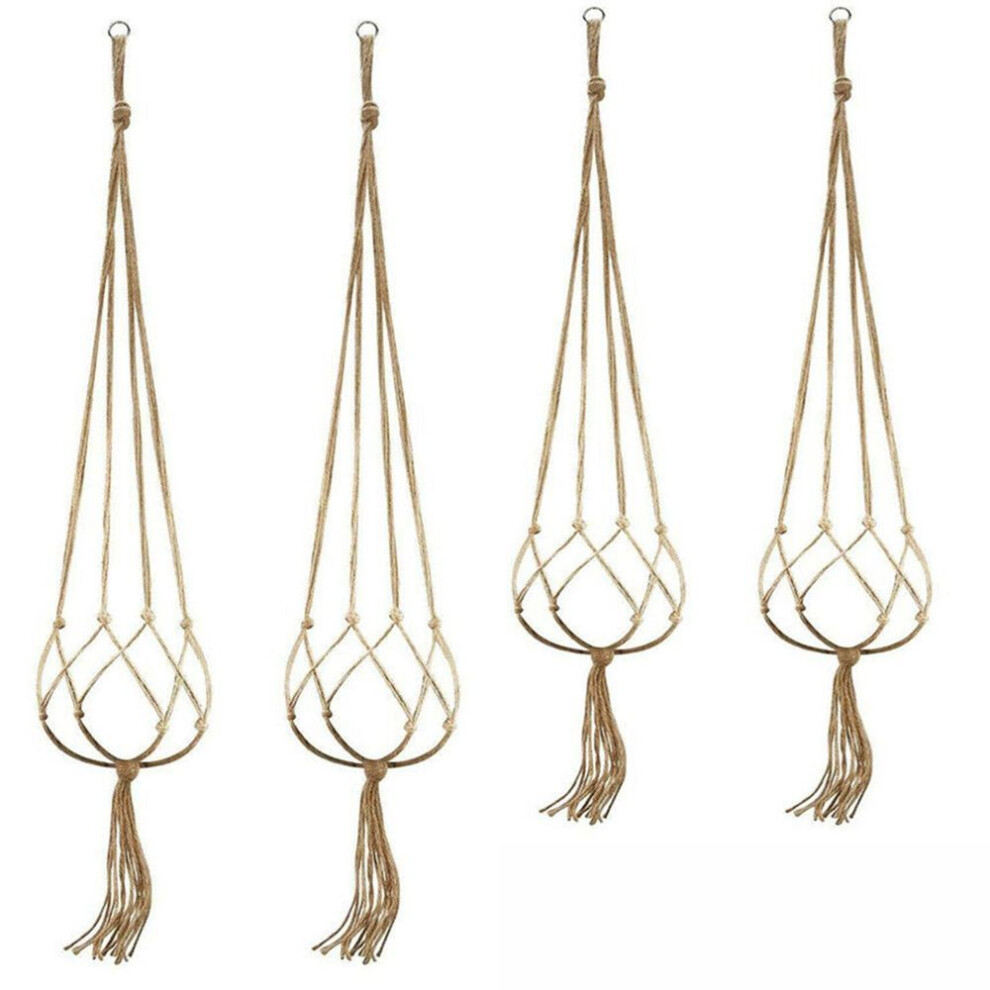 (4Pcs) 4pcs Macrame Plant Hanger Vintage Rope Basket Indoor Outdoor Flower Pot Holder Decoration