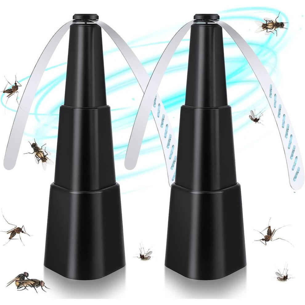 (Dry cell version) Fly Fans For Tables, Fly Repellent Fan Indoor Outdoor With Holographic Blades Keep Flies Away, Batteries Powered Bug Repellent Outdoor For Picnic