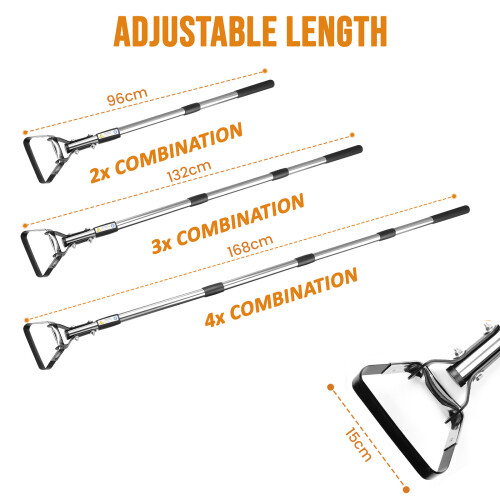 Long Handled Flexible Oscillating Hoe Adjustable Head Weeder Stirrup Garden Tool 1
