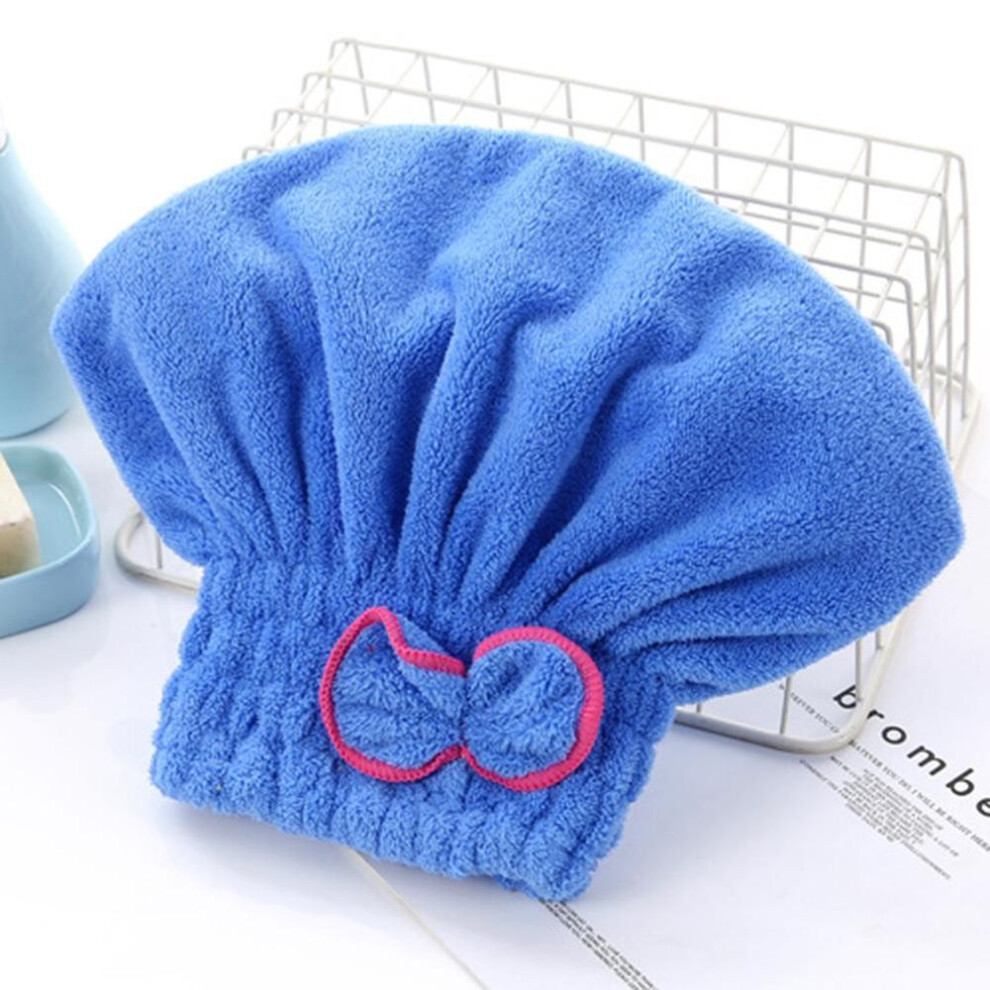 (sky blue) Hair Turban Hair Hat Quick Dry Towel Women Head Wrap Hat Absorption Water