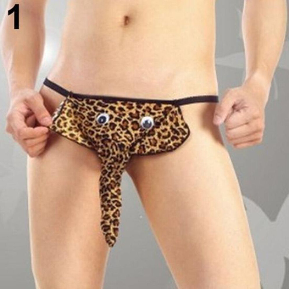 (leopard) Long Underwear Sexy Underwear Fashion Elephant Trunk Underwear Men&apos;s Sexy Thong Men Cartoon Elephant Underwear Panties Thong Seduce Shop Sexy Clo