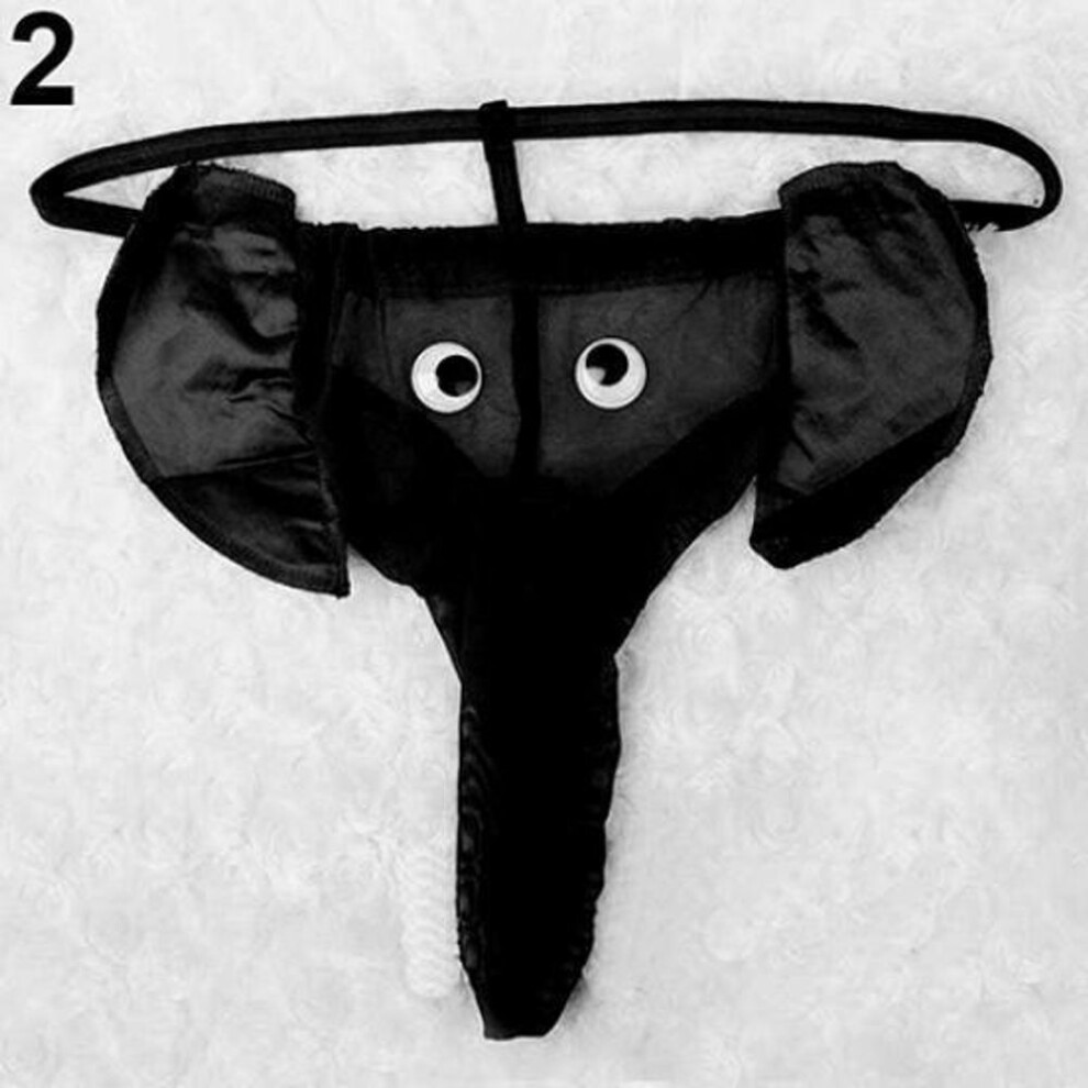 (black) Long Underwear Sexy Underwear Fashion Elephant Trunk Underwear Men&apos;s Sexy Thong Men Cartoon Elephant Underwear Panties Thong Seduce Shop Sexy Clo