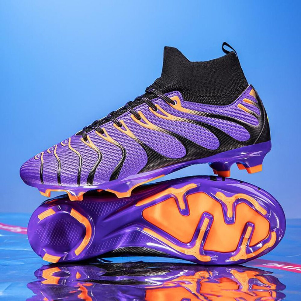 (purple, 45) Fashion Unisex Soccer Shoes Football Cleats Soccer Ankle Boots Youth Training Sneakers Outdoor Sports Shoes