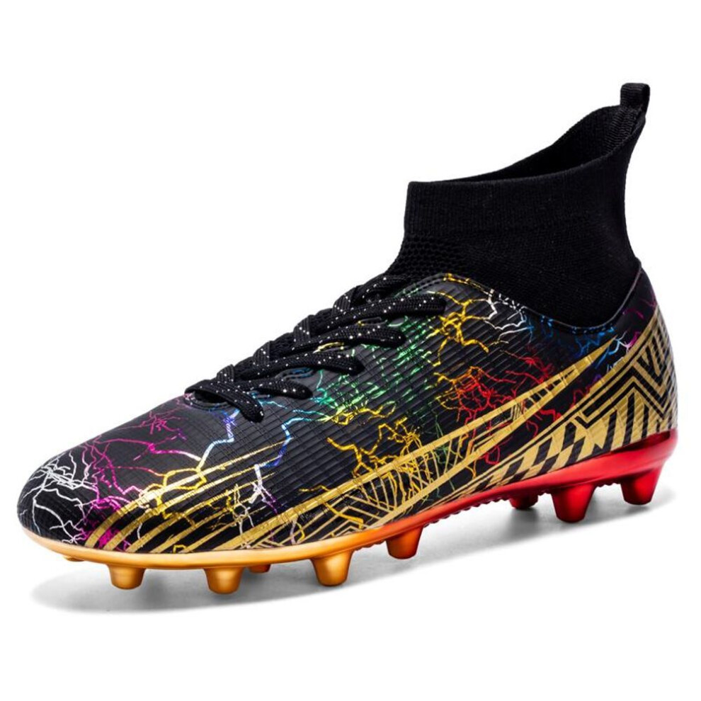 (black, 35) Fashion Unisex Soccer Shoes Football Cleats Soccer Ankle Boots Youth Training Sneakers Outdoor Sports Shoes Ronaldo