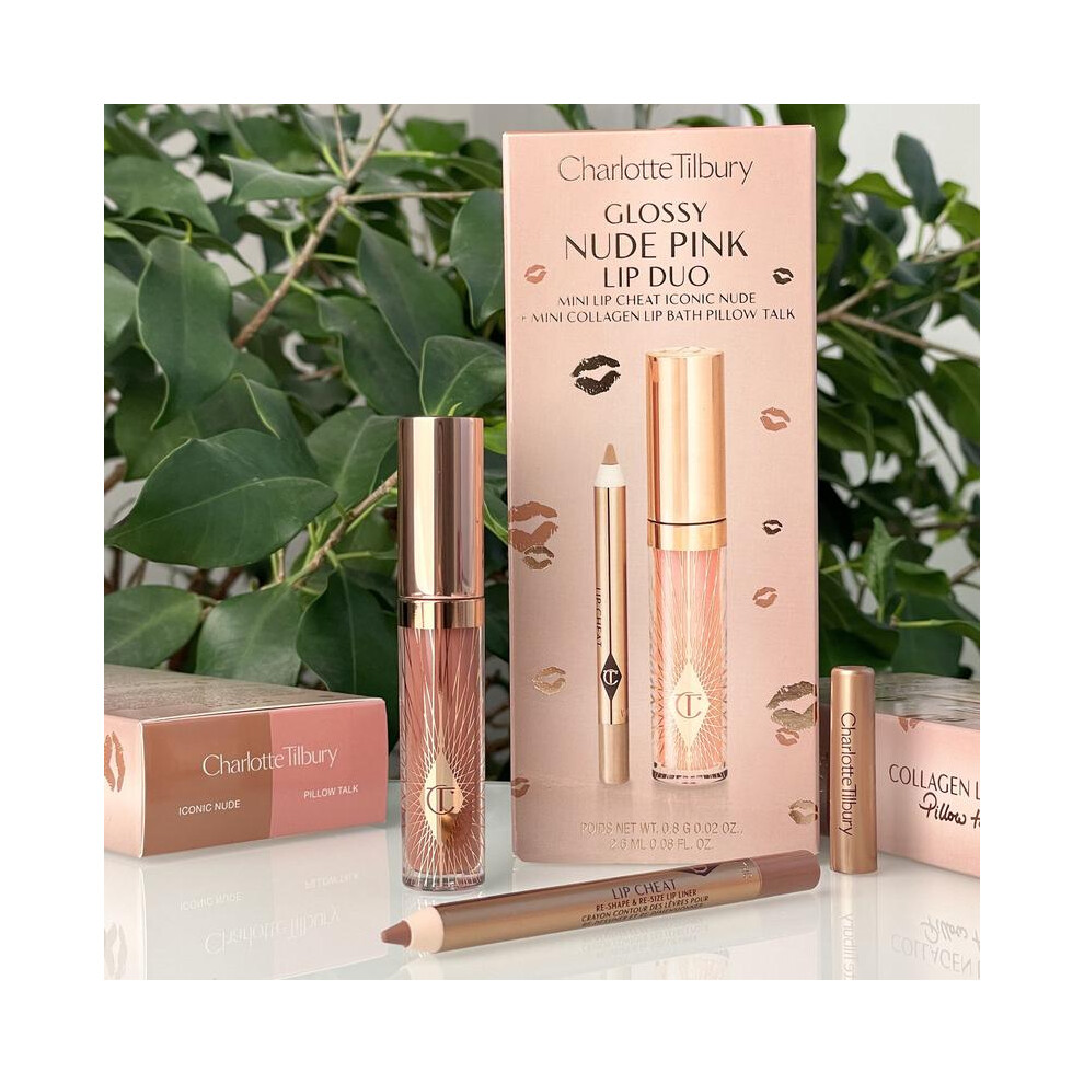 CHARLOTTE TILLBURY  GLOSSY NUDE PINK LIP DUO - Nude - Pillow Talk