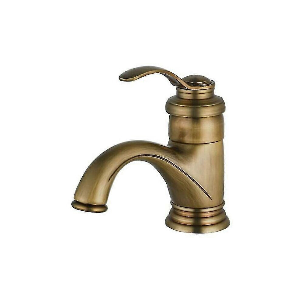 (As Show, One Size) Basin Mixer Tap Bathroom Faucet Antique Retro Basin Faucet Nostalgia Brushed Brass Bathroom Faucet For Bathroom 5063595999857
