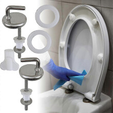 (As show, One size) 2X Toilet Cover Hinges Top Fix Toilet Seat Fittings Quick Release Hinges Steel