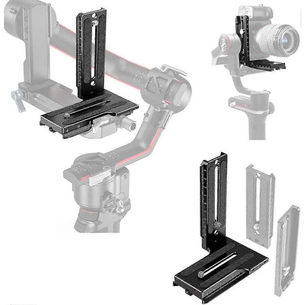 (As Show, One Size) Aluminum L Bracket Vertical Horizontal Switching Quick Release Plate For Dji Ronin Rs2 Sc2 Zhiyun Weebill-S Gimbal Stabilizer Trip 5063595917110