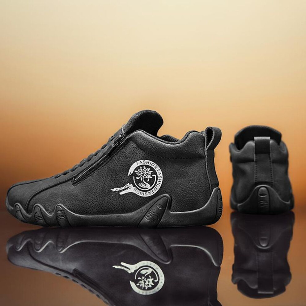 (black, 43) Solid Color Men Driving Shoes Spring And Autumn New Style Breathable Men&apos;s Peas Shoes Sneakers Business Shoes Work Shoes Winter Men&apos;s