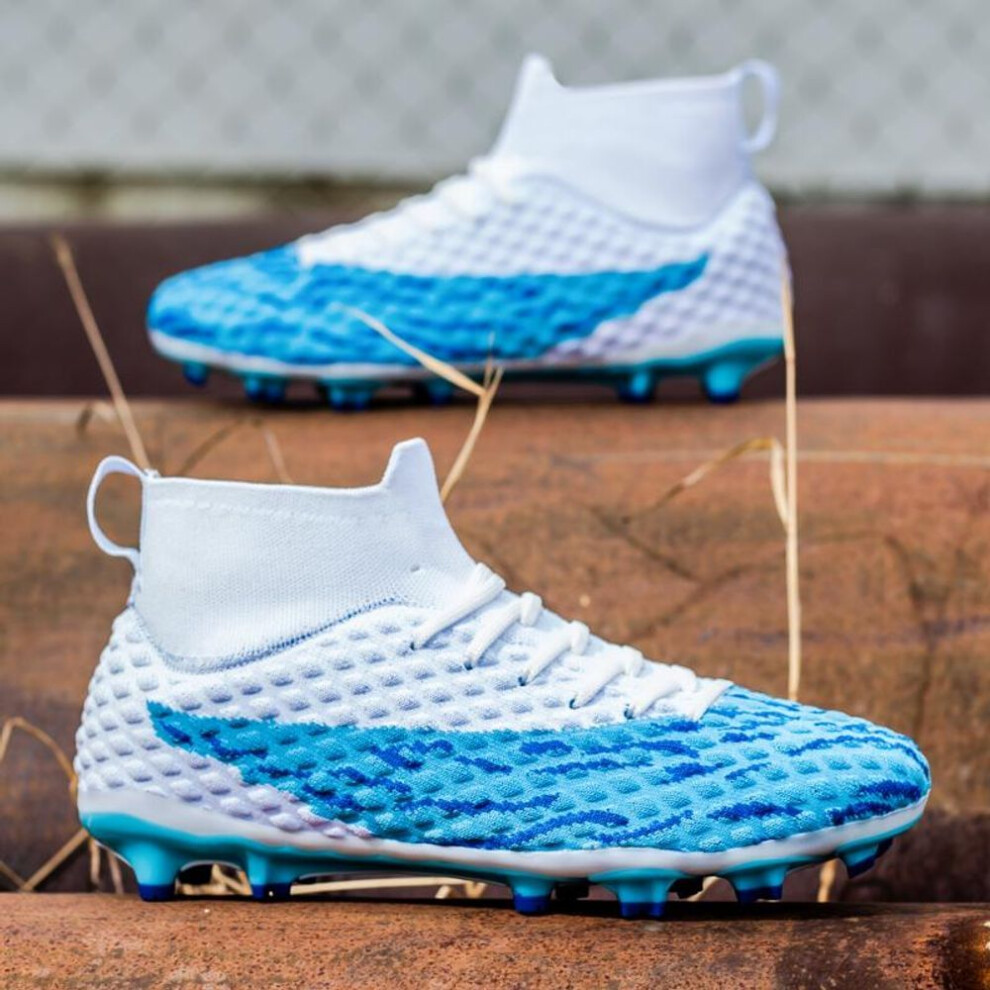 (blue, 44) Men Soccer Shoes Kids Football Boots Women Professional Soccer Cleats Antiskid Chaussure Football FG Outdoor Football Shoes