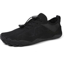 (Barestep Active 2.0-black, 5.5 Women/4.5 Men) Barefoot Shoes Mens Womens Minimalist Cross Training Shoes with Wide Toe Box Athletic Zero Drop Trail Walking Hiking Running Sneakers