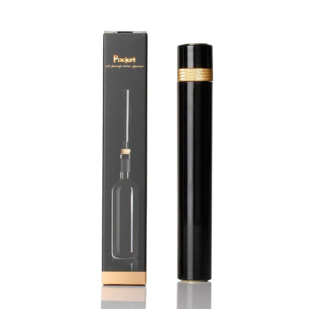 (gold) Air Pump Wine Bottle Opener Safety Portable Wine Corkscrew Stainless Steel Pin Wine Cork Remover Wine Accessories