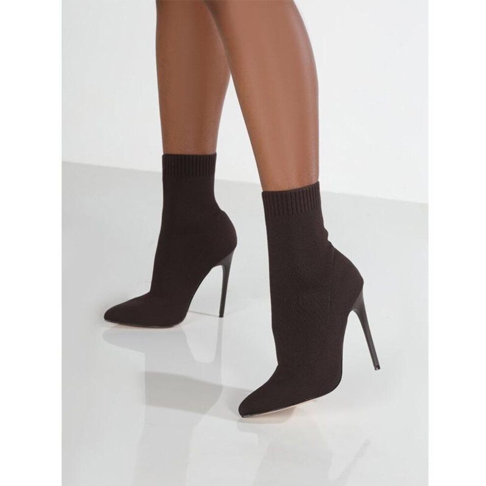 (black, 40) High Heels for Women Women&apos;s Sexy Pointed Toe Stiletto Short Boots Autumn and Winter Ankle Boots Knitted High Heels Knitted Women&apos;s Boots