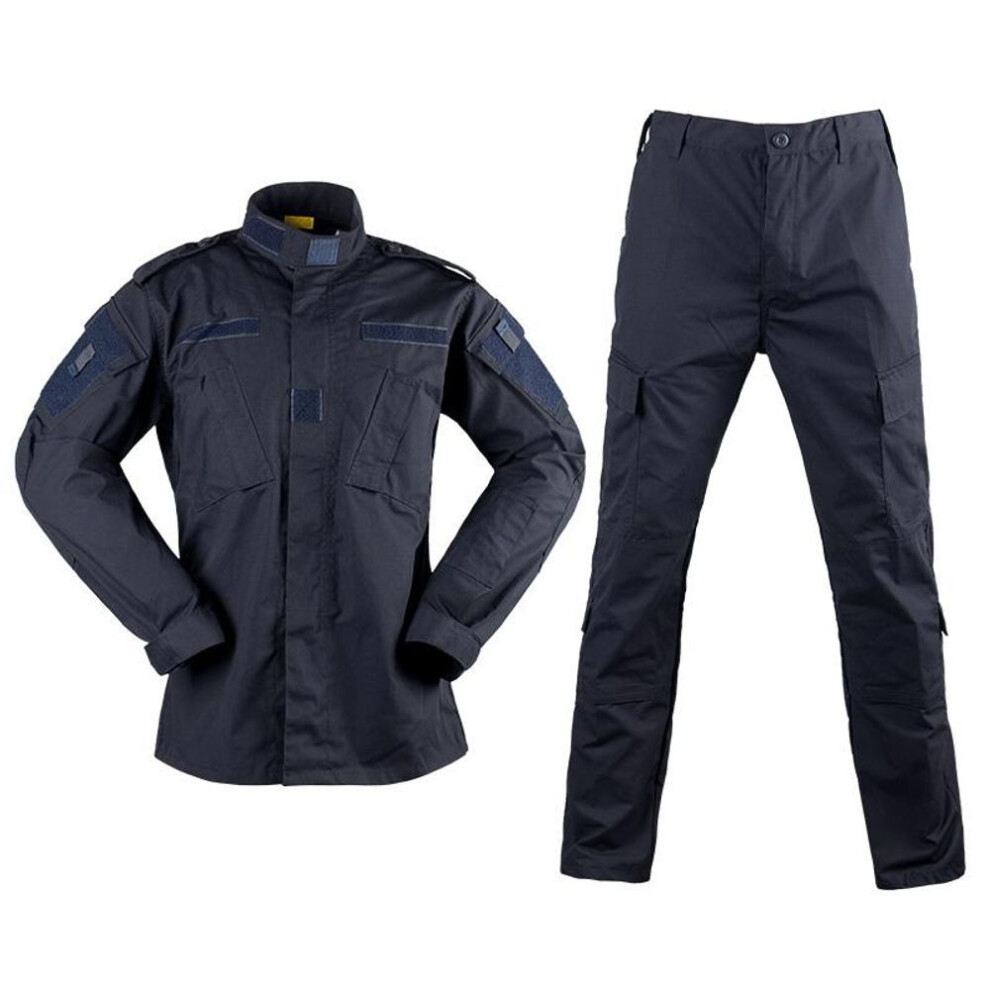 (as the picture, XS) Army Combat Uniform Navy Blue Police Uniform