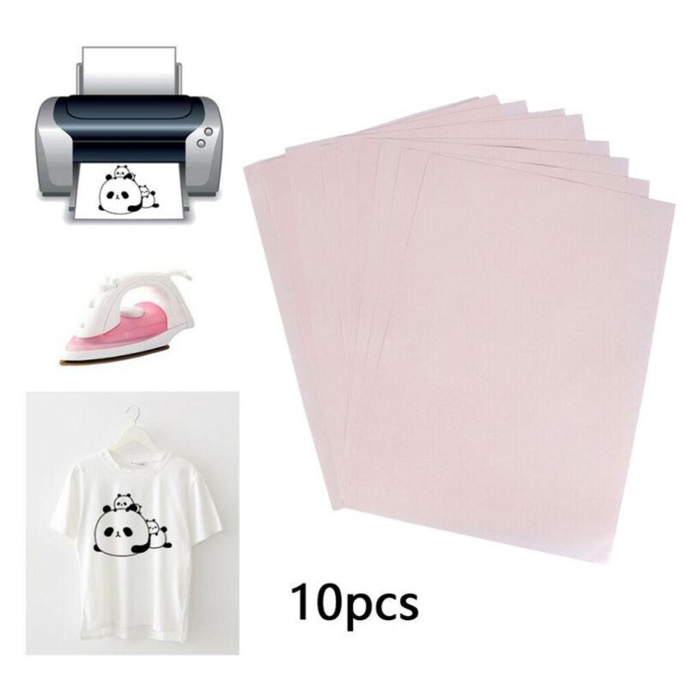 10pcs/set A4 Heat-Press Transfer Paper T-Shirt Iron-on Fabric Inkjet Printer Mug