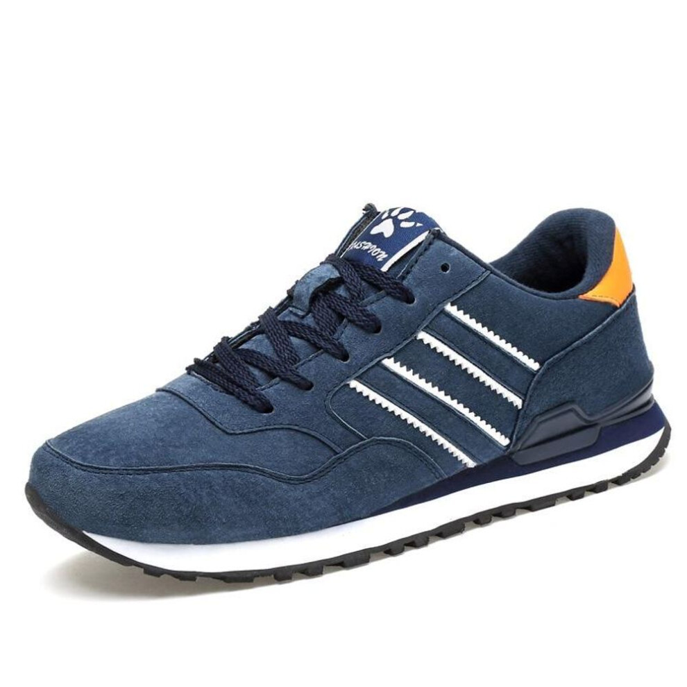 (blue, 40) Breathable Running Shoes For Men Outdoor Walking Sports Shoes Suede Leather Women Sneakers Casual Anti-skid Flats Athletic Shoes