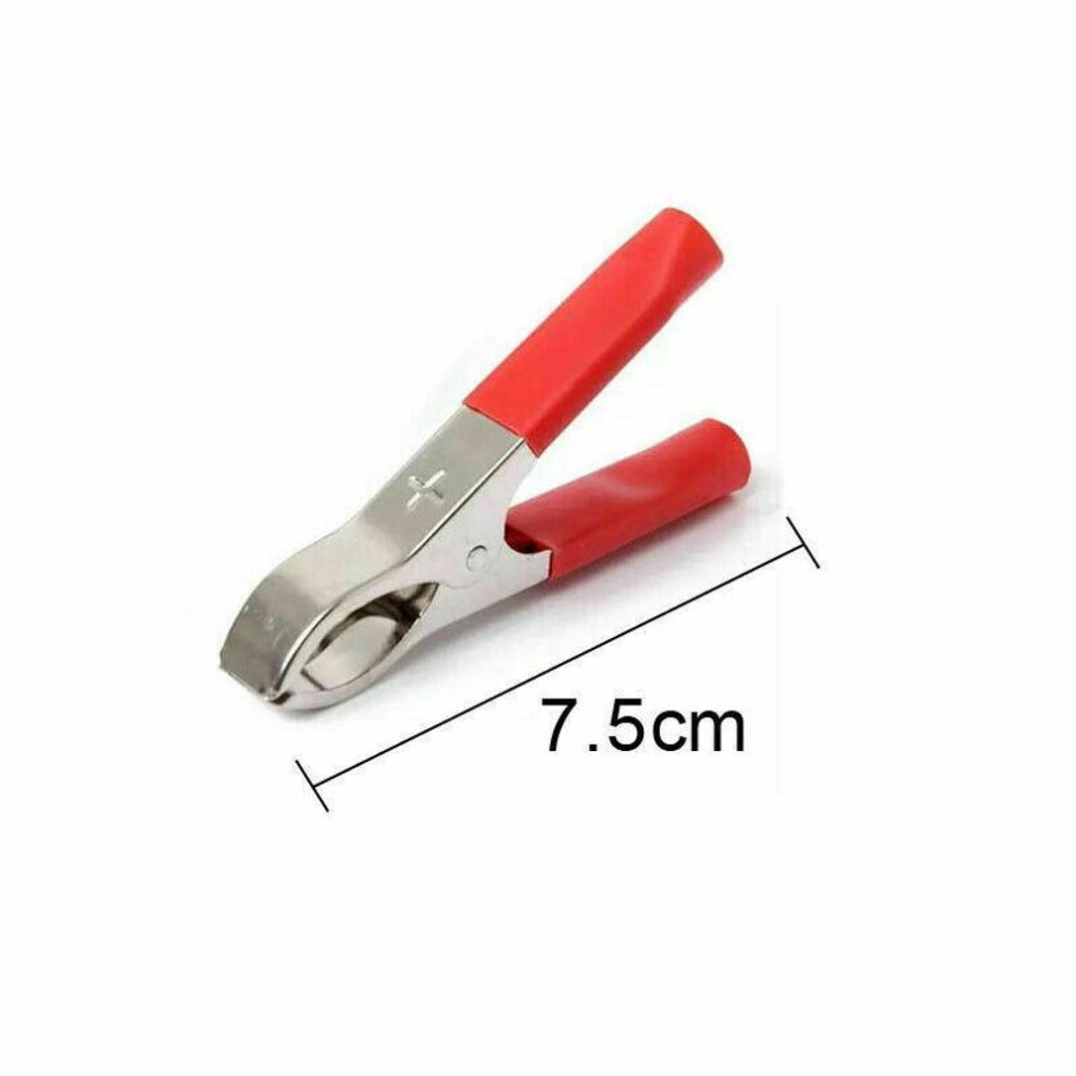 4pcs 30a Red + Black 75mm Crocodile Alligator Caravan Van Battery Test Lead Clip
