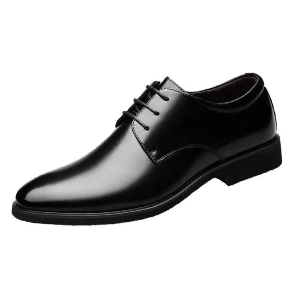 (black, 44) Formal Leather Shoes Men&apos;s Leather British Black Pointed Toe Men&apos;s Business Casual Shoes Soft Bottom Soft Surface Men&apos;s Shoes
