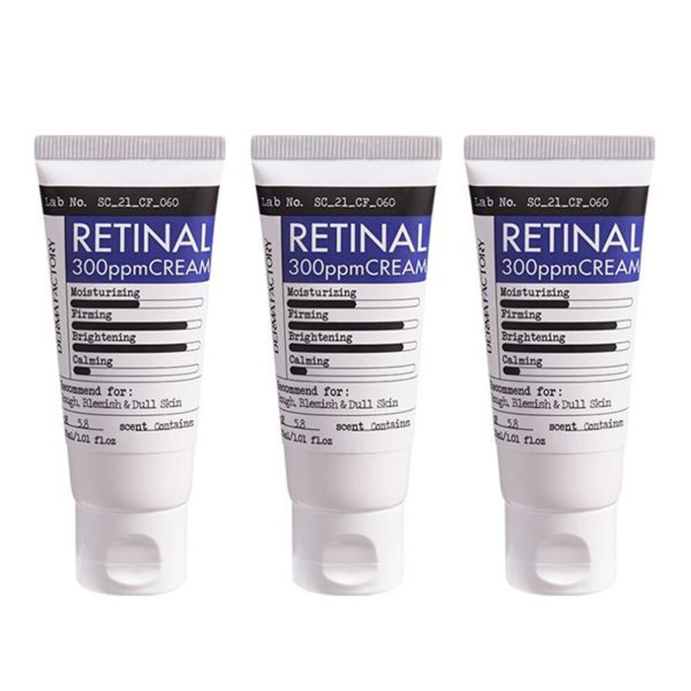 (3 pieces) Derma Factory Retinal 300ppm Cream, 30ml, 1 Unit Popular Korean Cosmetics