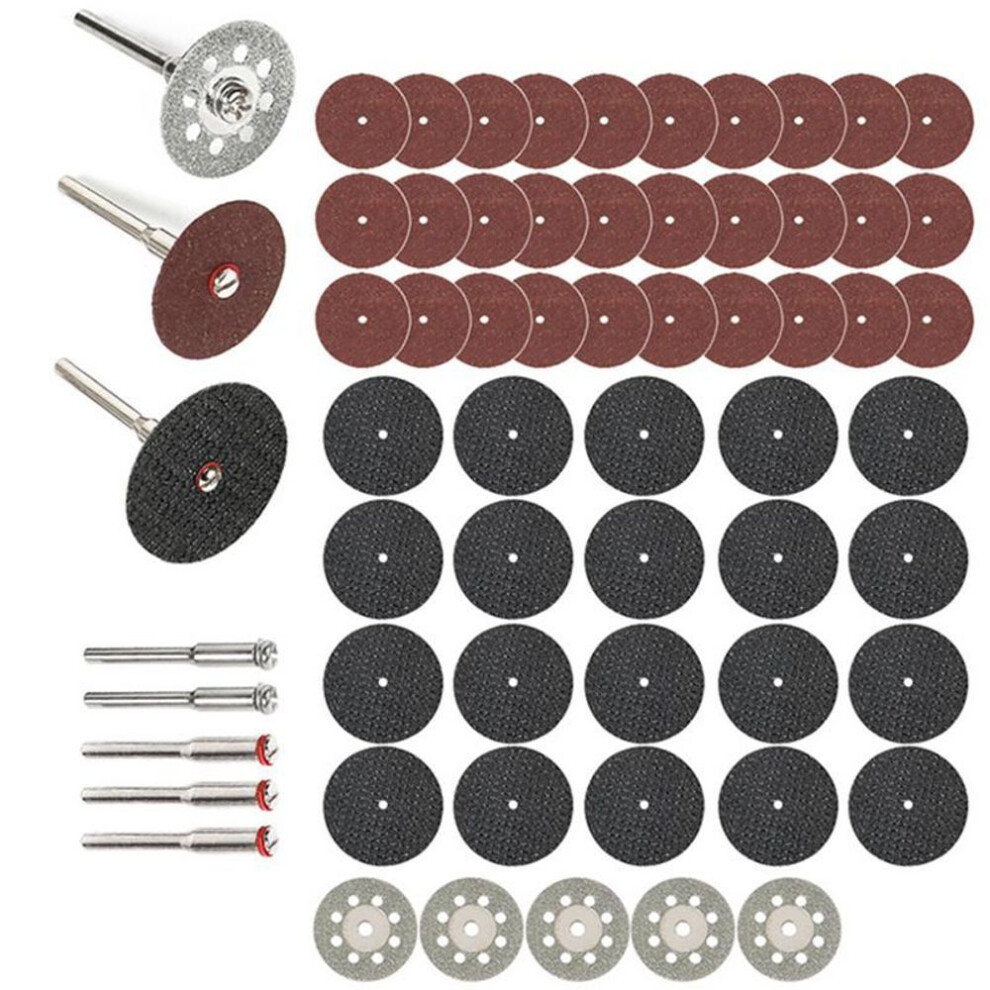 60x Diamond Saw Blade Cutting Disc Wheel +5 Mandrel Rotary Tool Set-accessories