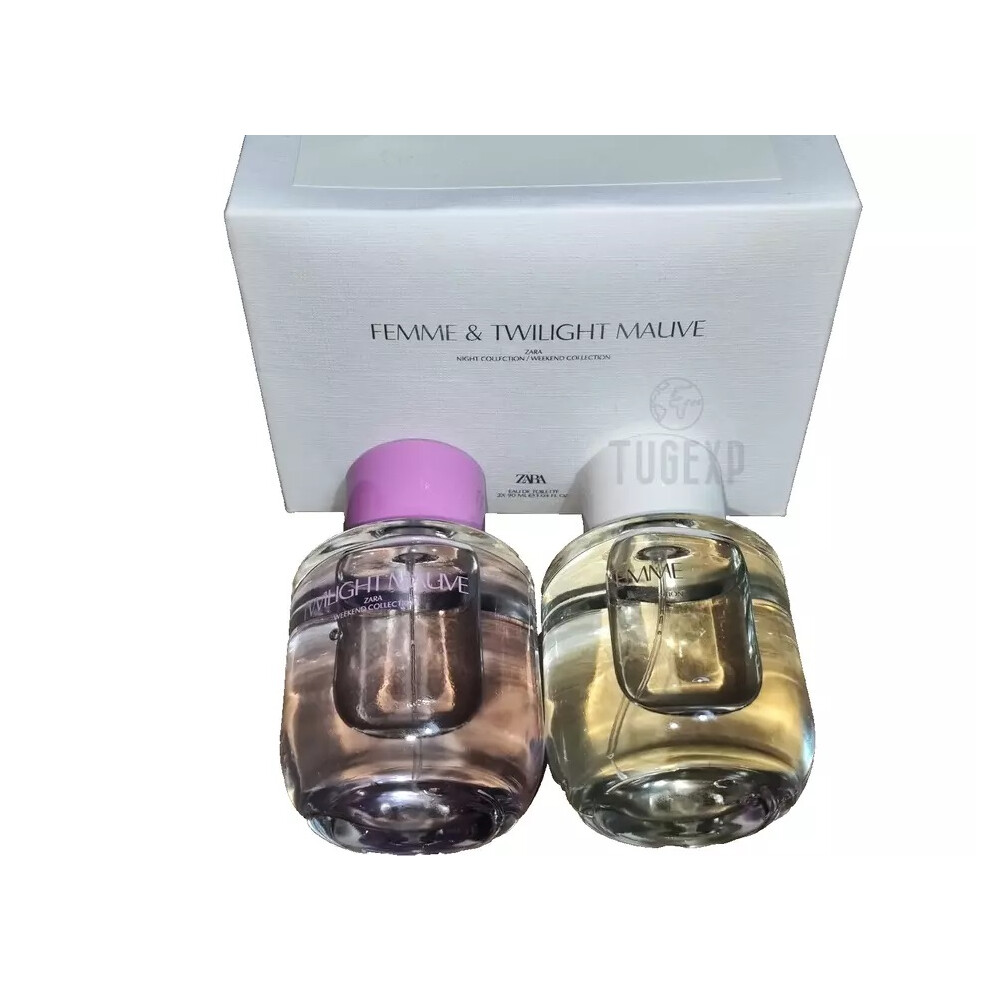 Zara Mauve Femme & Twilight 2 X 90Ml Duo Set Fragrance New 2 X 3.04Oz
