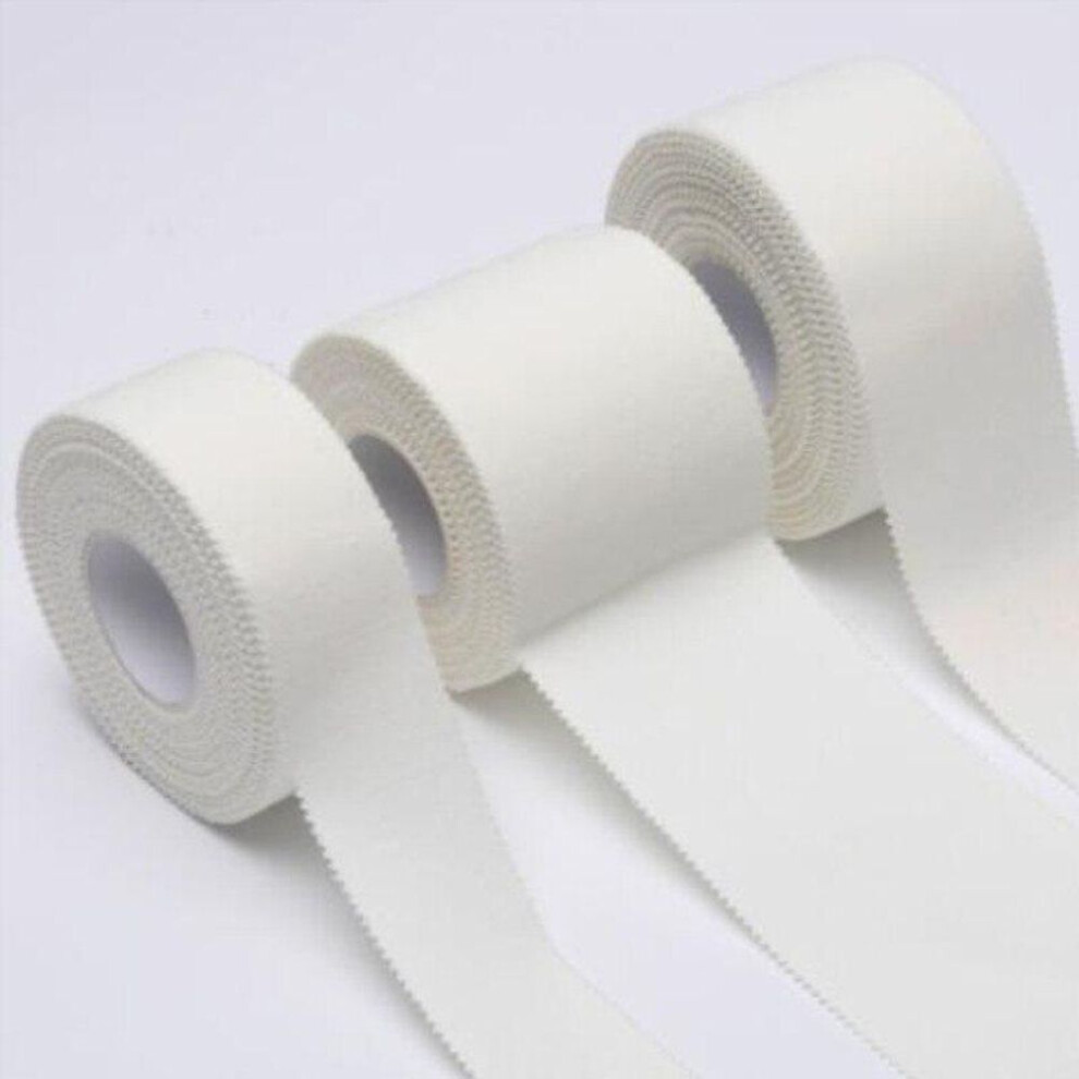 (white, 38mm x 10m) 10m 50/38/25mm Cotton White Medical Premium Adhesive Tape Sport Binding Elastic Bandage Strain