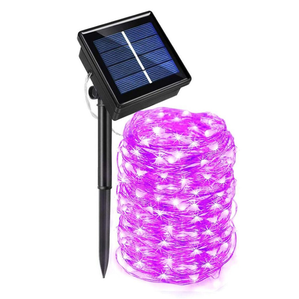 (pink, 5M  2pack) LED Solar Light Outdoor Lamp String Lights for Holiday Christmas Party Waterproof Fairy Lights Garden Garland Lantern