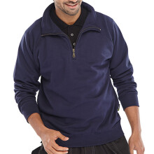 BEESWIFT QUARTER ZIP SWEATSHIRT NAVY BLUE XS