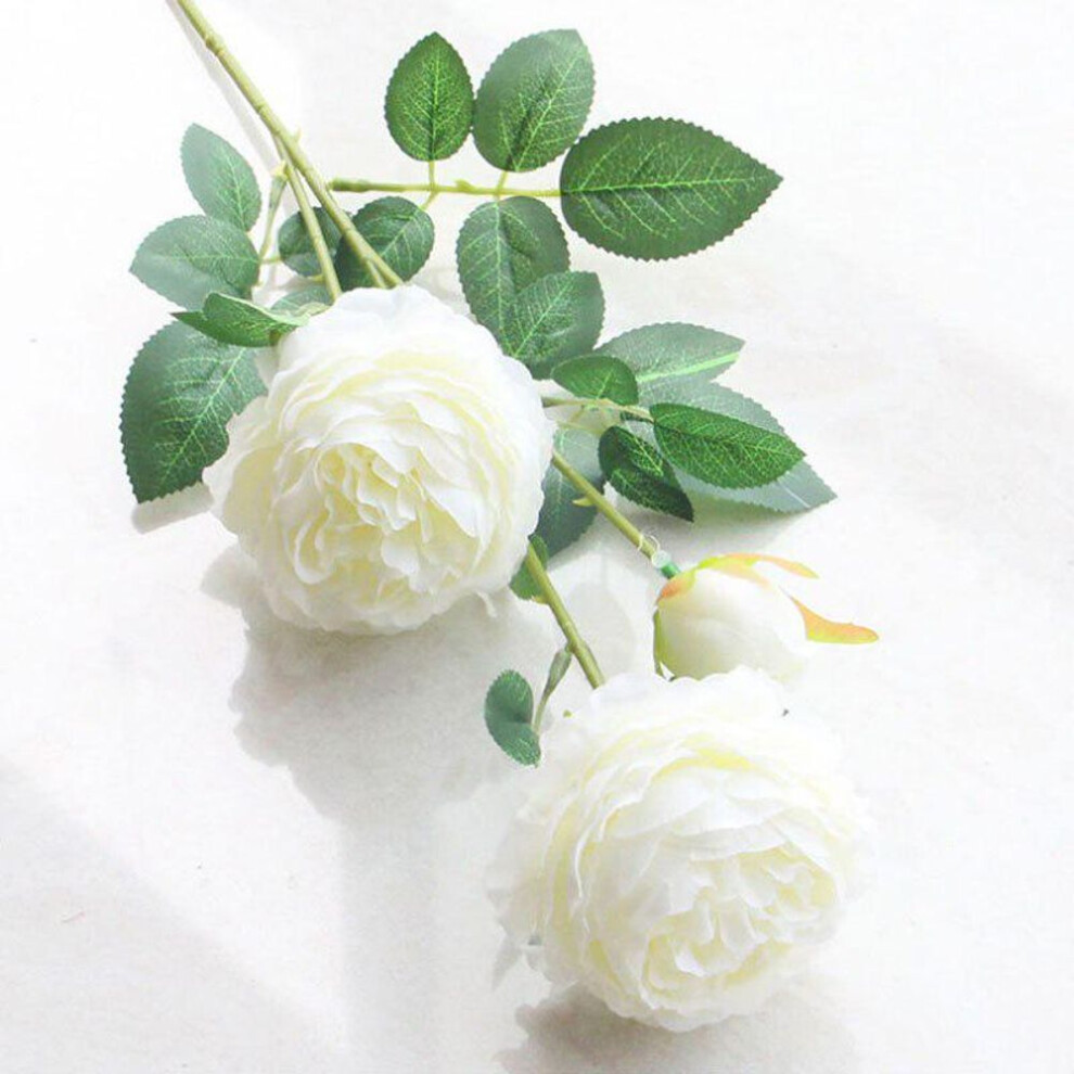 (white) Artificial Flowers For Wedding Home Decoration Rose Peony Silk Small Bouquet Wedding Mariage Fake Flower Decor