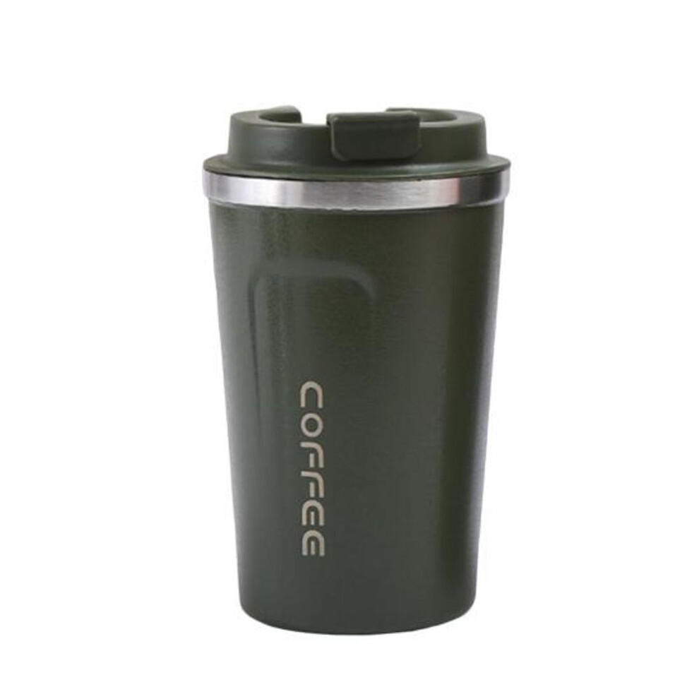 (green, 380ML) Coffee Cup Food Grade Drinkware Easy Cleaning Unique Double Wall Vacuum Camping Outdoor Tableware