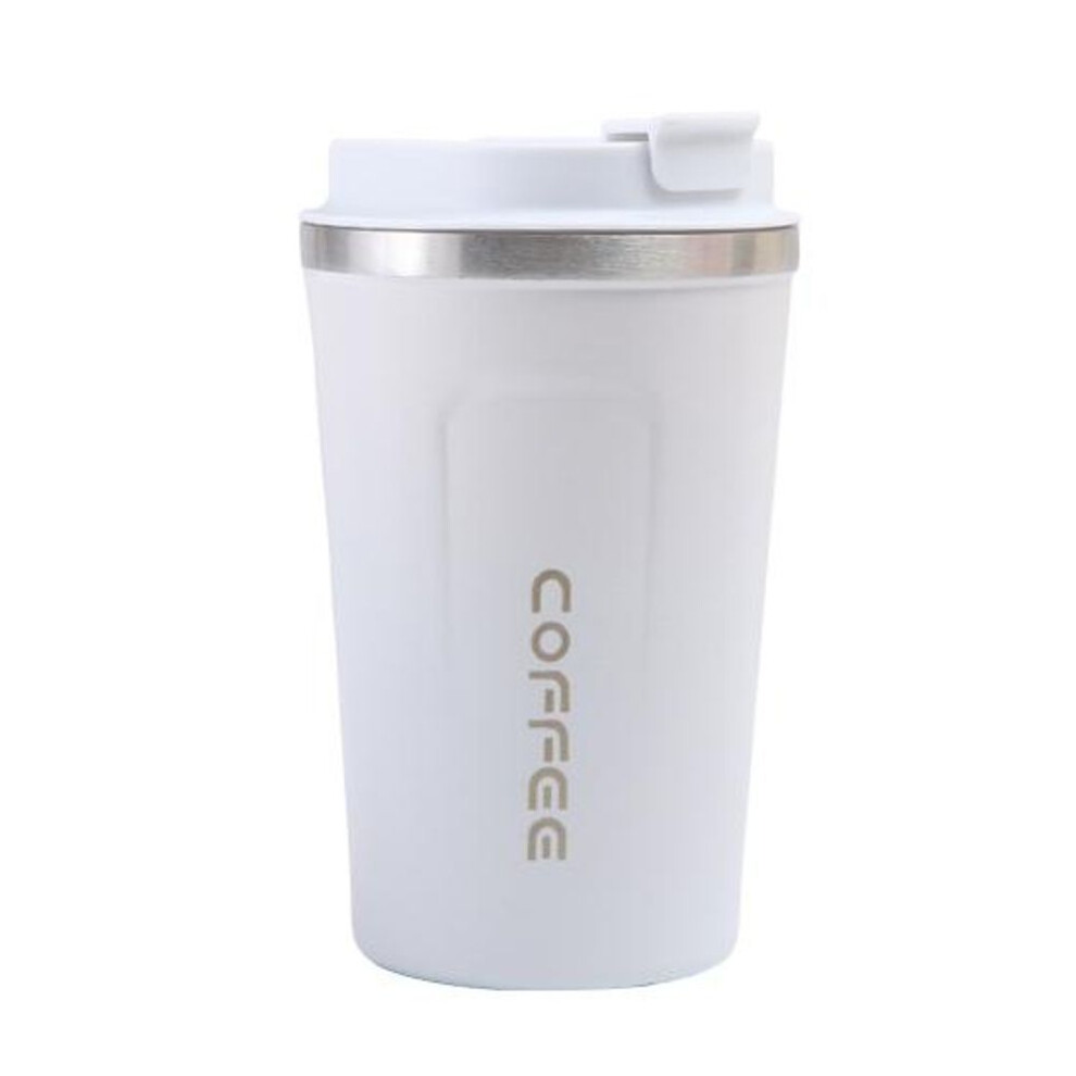 (white, 380ML) Coffee Cup Food Grade Drinkware Easy Cleaning Unique Double Wall Vacuum Camping Outdoor Tableware